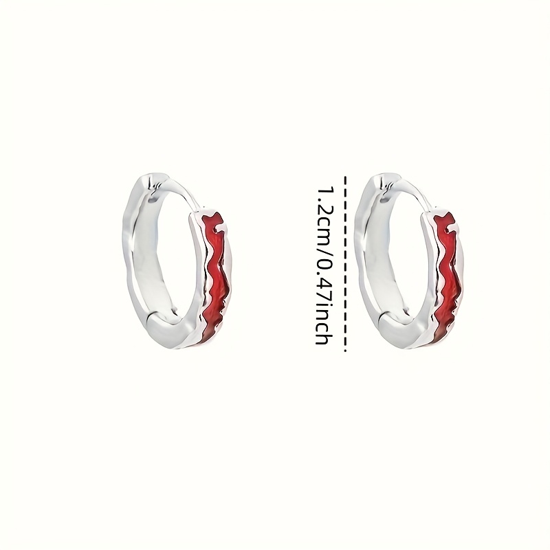 Gothic Punk Earrings Red K Plated Alloy Copper Ear Posts